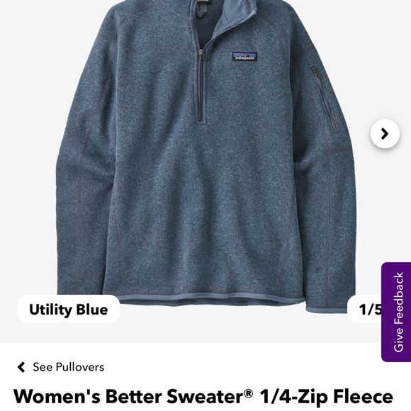 Patagonia Better Sweater 1/4 Zip Utility Blue EUC - Picture 1 of 1